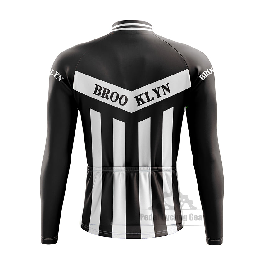 Brooklyn Black Long Sleeve Retro Cycling Jersey