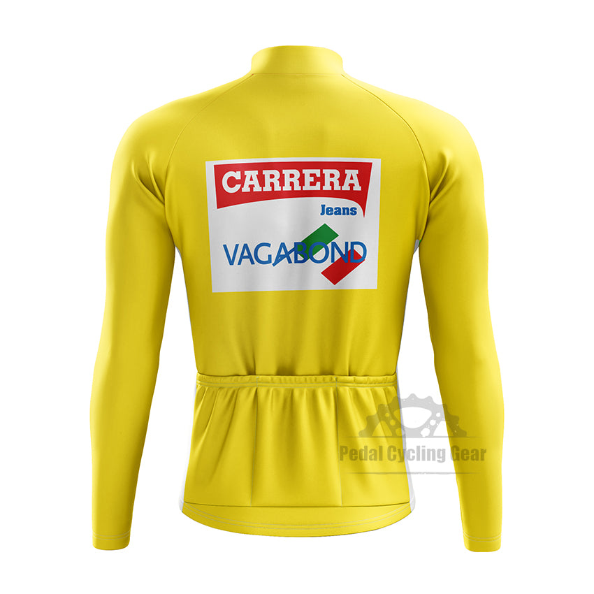 Carrera Jeans 1987 Tour de France Long Sleeve Retro Cycling Jersey
