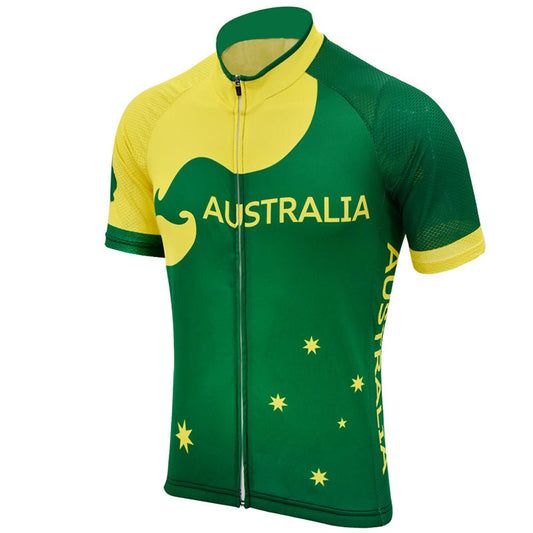 Men's Australia Green Short Sleeve cycling jerseys