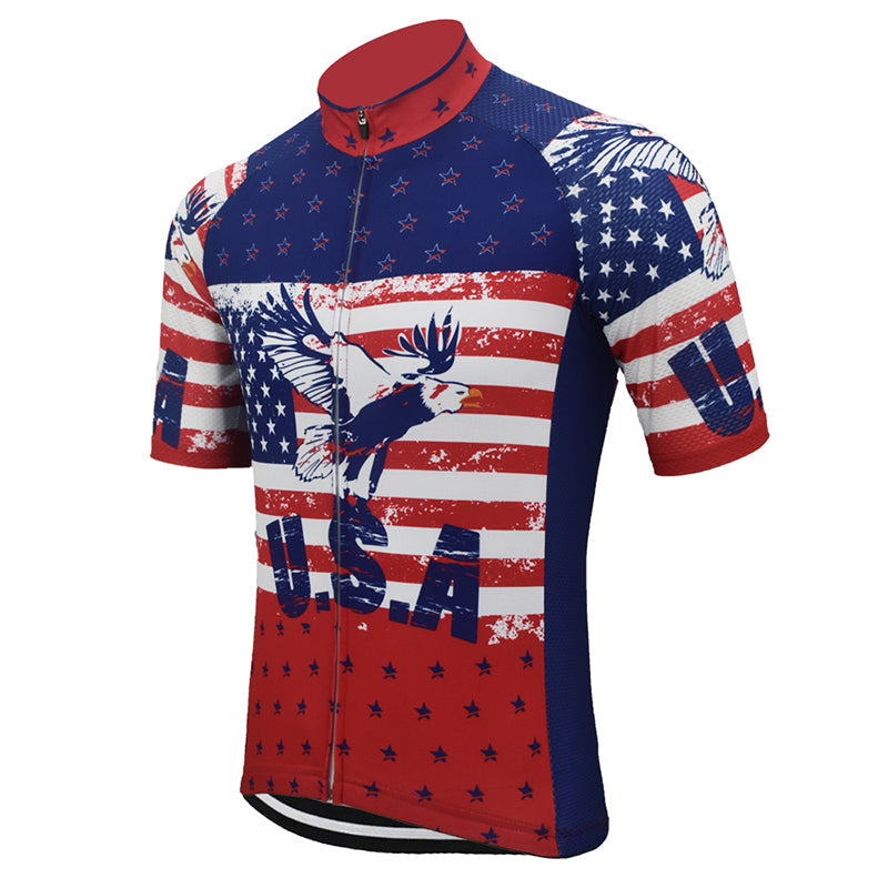 Men's Retro USA Short Sleeve Cycling Jerseys