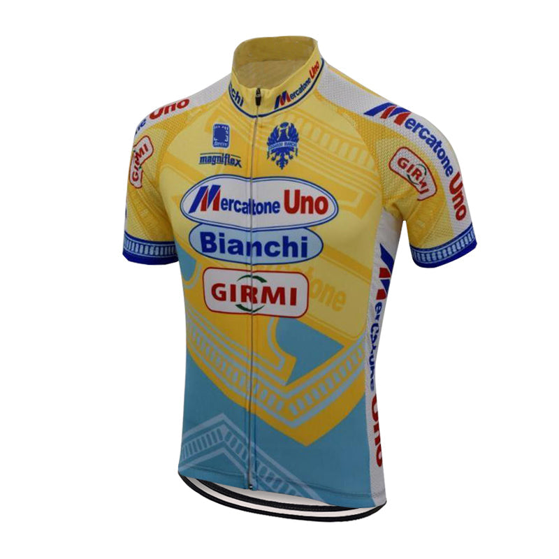 Mercatone Uno Bianchi Retro Cycling Jersey Marco Pantani – Pedal Cycling Gear