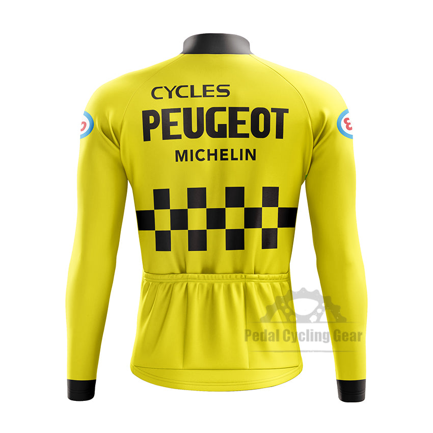 Peugeot Michelin Esso Long Sleeve Retro Cycling Jersey