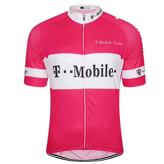 Men's Pink T Mobile Retro Cycling Jersey