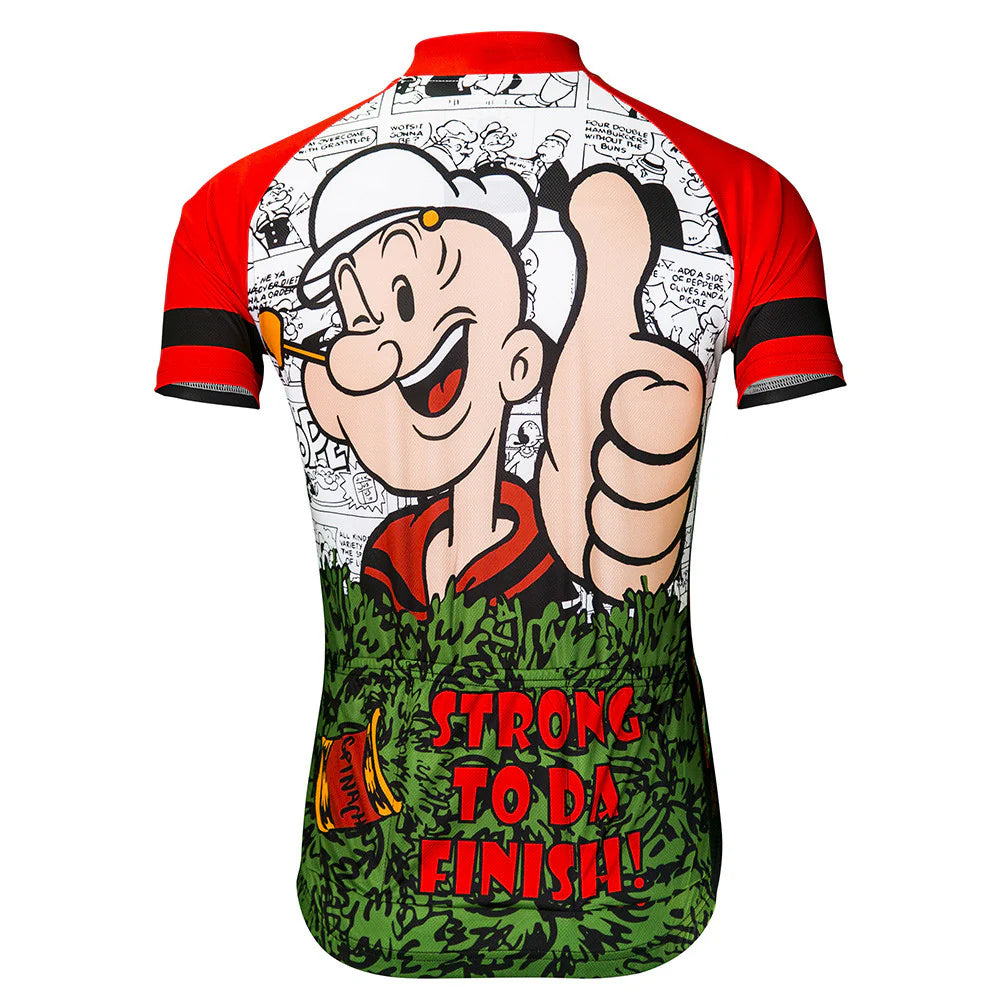 Strong to da Finish Popeye Funny Cycling Jersey