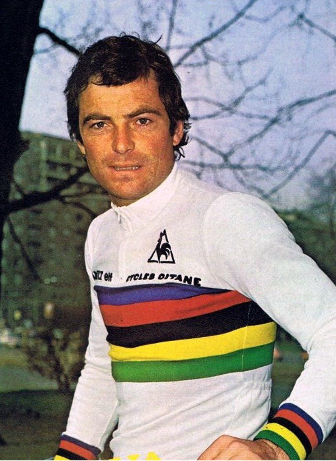 World Champion Renault Long Sleeve Retro Cycling Jersey Bernard Hinault