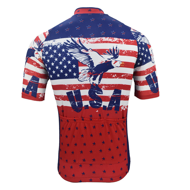 Men's Retro USA Short Sleeve Cycling Jerseys
