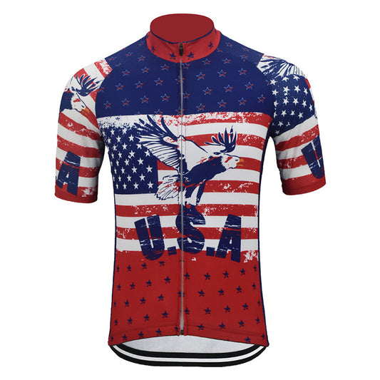 Men's Retro USA Short Sleeve Cycling Jerseys