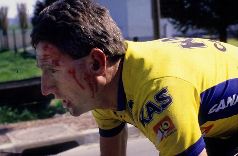 Kas Canal 10 Yellow Retro Cycling Jersey Sean Kelly
