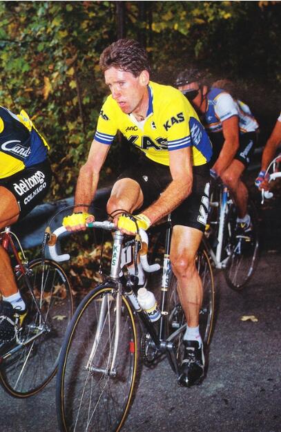 Kas Team Yellow Retro Cycling Jersey Sean Kelly