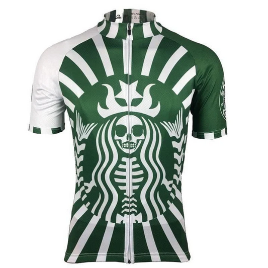 Skeleton Coffee Starbucks Style Cycling Jersey