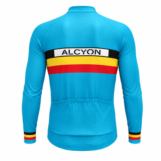 Alcyon Retro Long Sleeve Cycling Jersey – back view showing three rear pockets