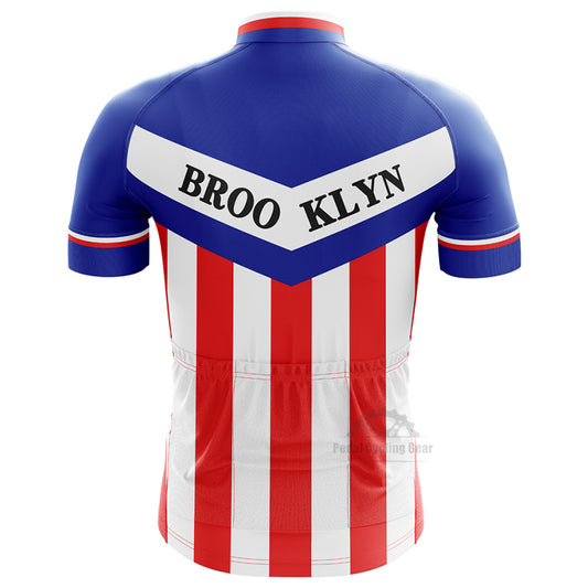 brooklyn retro blue cycling jersey