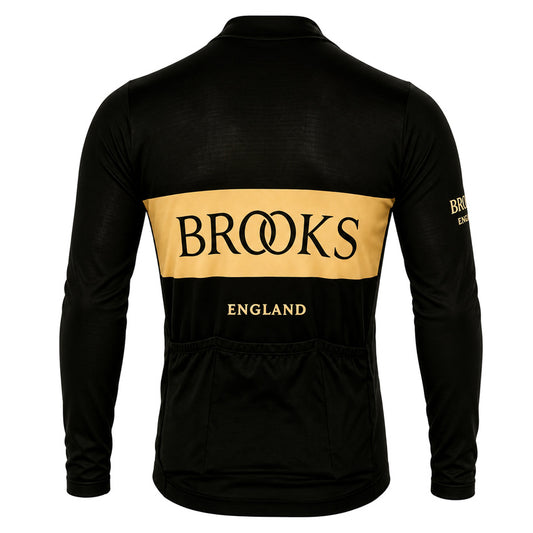 Brooks England Retro Long Sleeve Cycling Jersey – Black back view