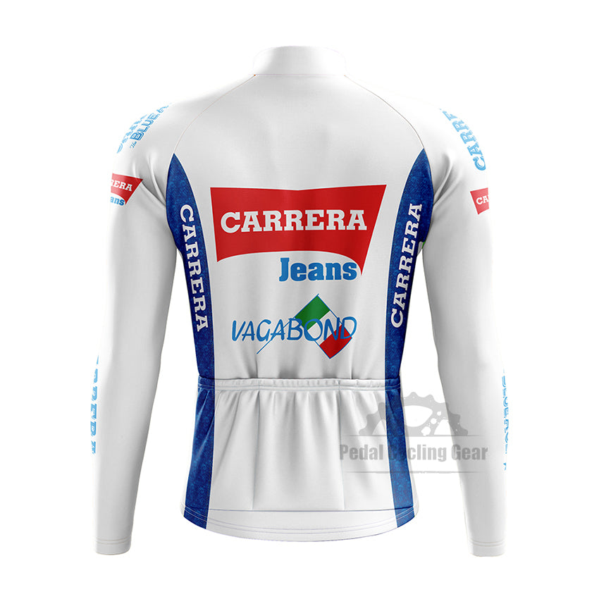 carrera jeans long sleeve retro cycling jersey