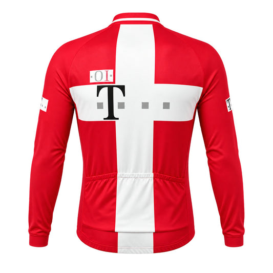 Deutsche Telekom Retro Long Sleeve Cycling Jersey – Red White back view