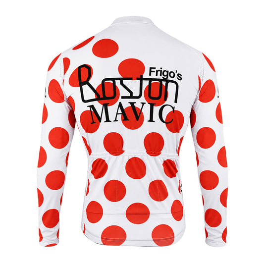 Frigo’s Boston Polka Dot Retro Long Sleeve Cycling Jersey back view