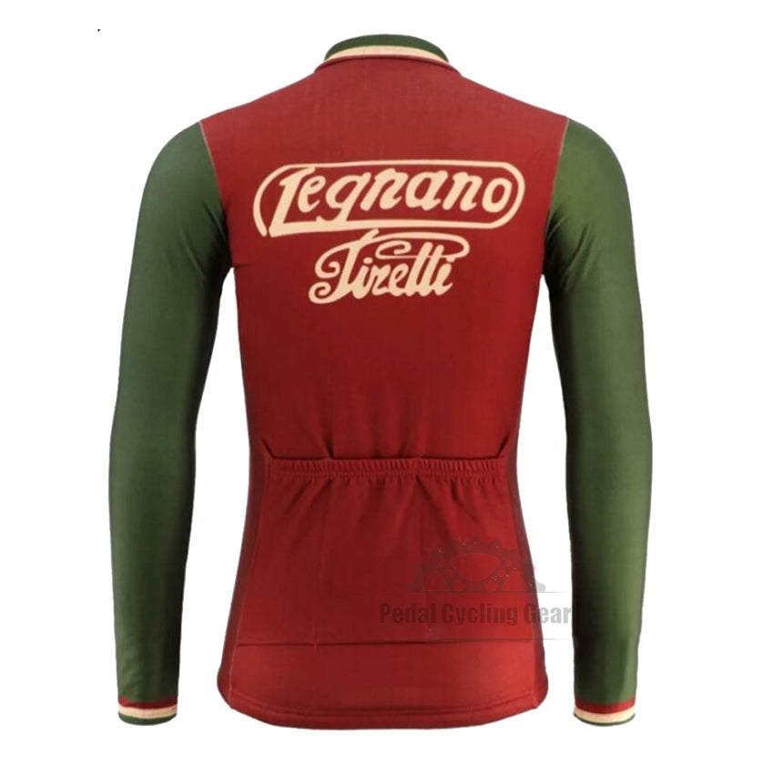 legnano pirelli long sleeve retro cycling jersey