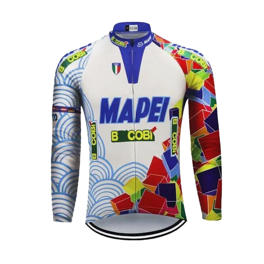 Mapei Team Long Sleeve Retro Cycling Jersey
