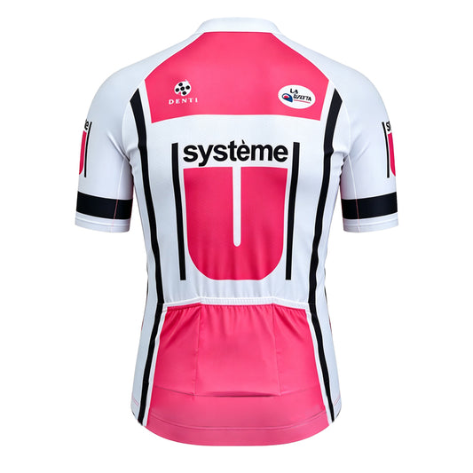 Système U Retro Cycling Jersey | Pink Maglia Rosa