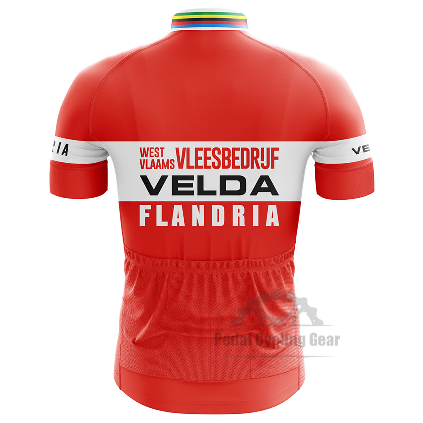 Veda Flandoria Red Retro Cycling Jersey