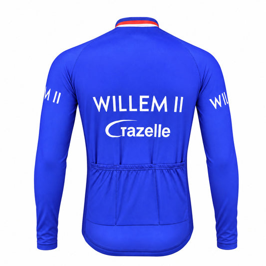 Willem II Gazelle Retro Long Sleeve Cycling Jersey – Blue back view