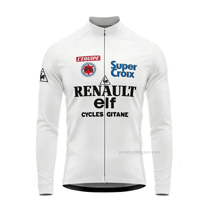 1983 Renault Elf Gitane Laurent Fignon retro long sleeve cycling jersey front view