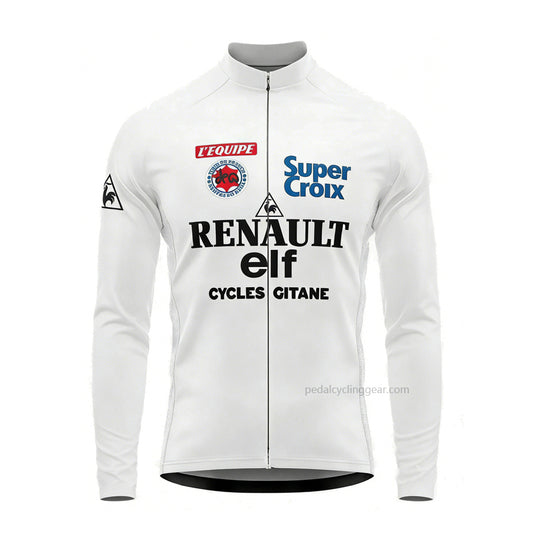 1983 Renault Elf Gitane Laurent Fignon retro long sleeve cycling jersey front view
