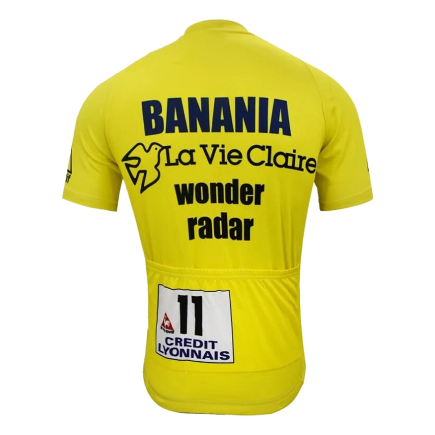 Vintage Banania La Vie Claire Yellow Cycling Jersey