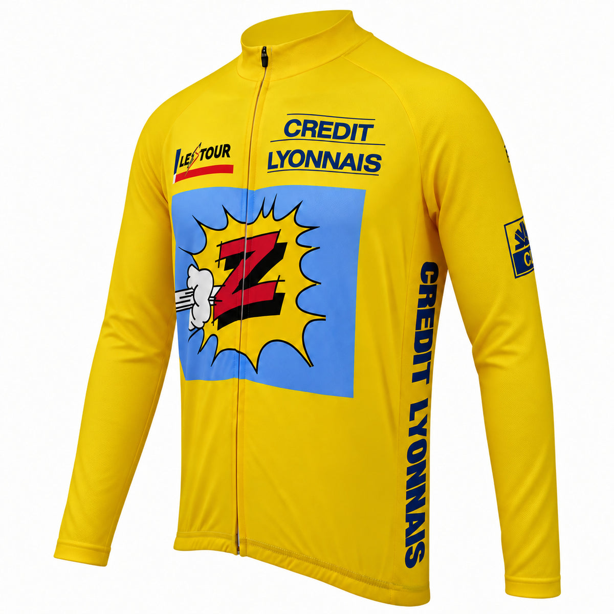1990 Greg LeMond Team Z Yellow Long Sleeve Cycling Jersey