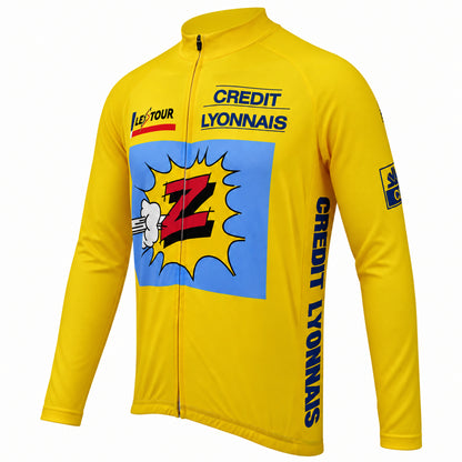 1990 Greg LeMond Team Z Yellow Long Sleeve Cycling Jersey