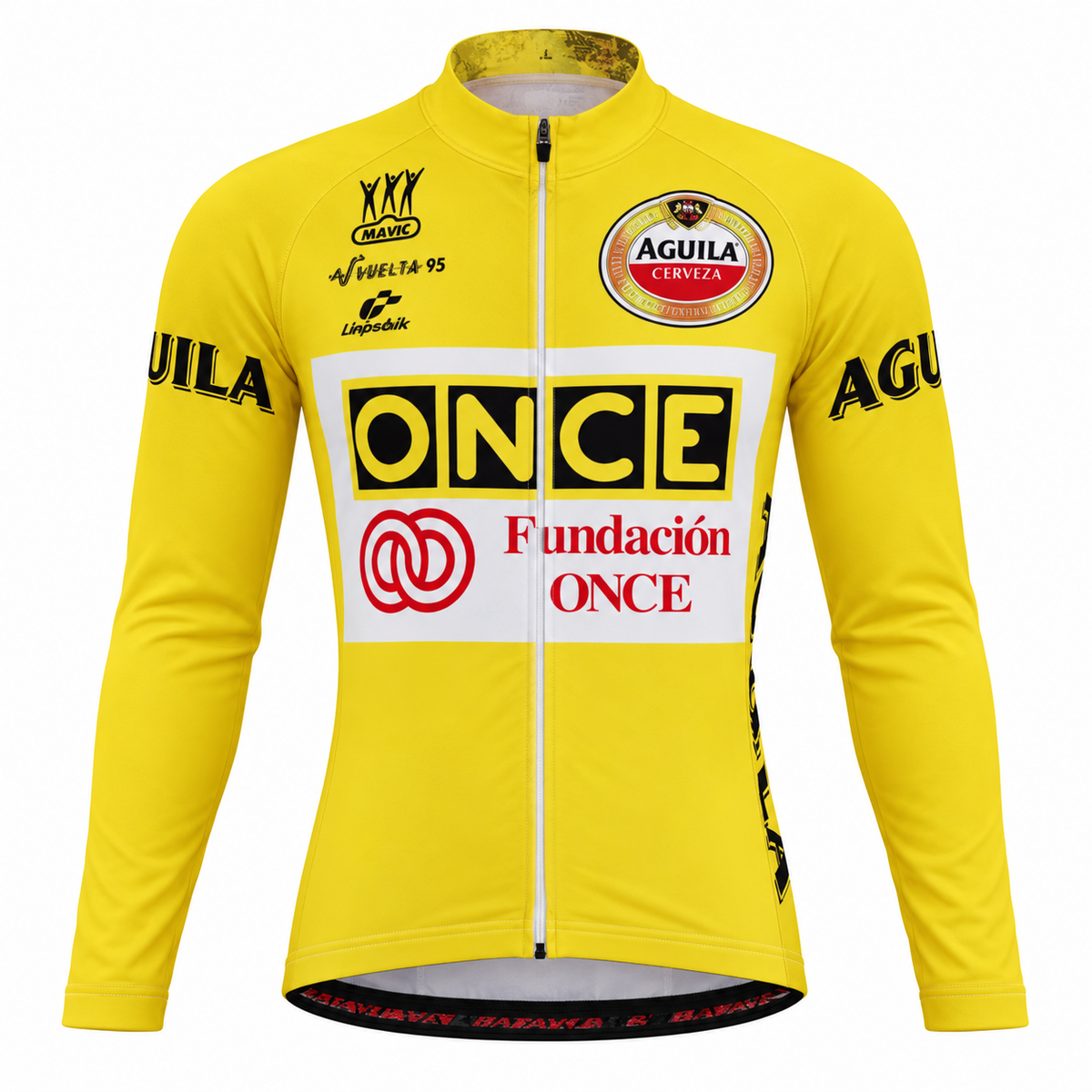 1995 Vuelta a España ONCE Retro Long Sleeve Cycling Jersey, front view