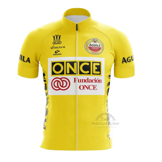 1995 once retro yellow cycling jersey
