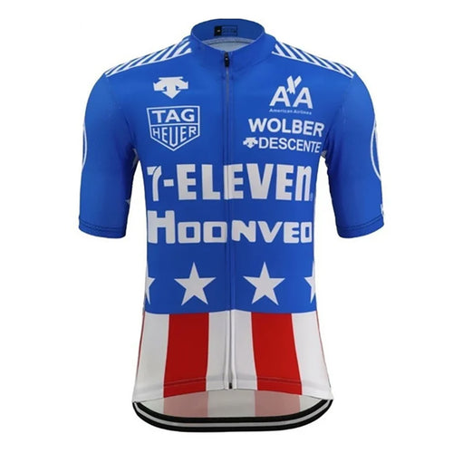 7-Eleven Retro Blue Cycling Jersey