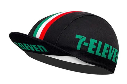 7-Eleven black retro cycling cap