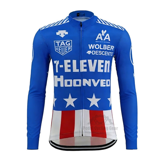 7-Eleven Hoonved Retro Long Sleeve Cycling Jersey Front View