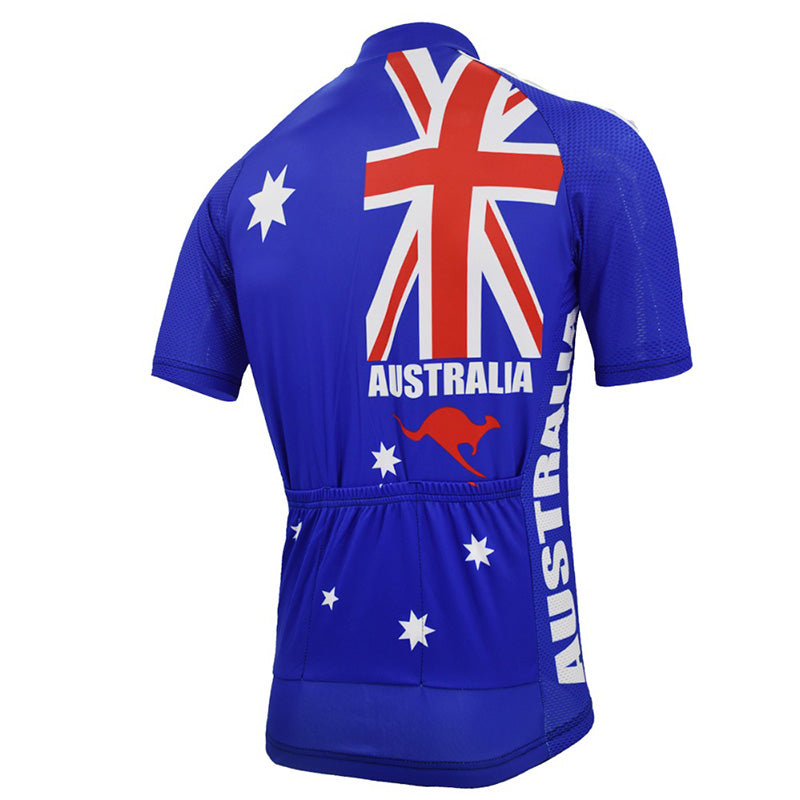 Men's Australia Blue Short Sleeve Cycling Jerseys