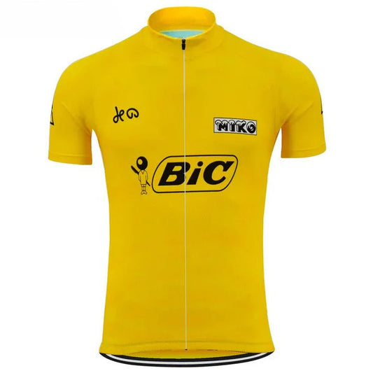 Bic Retro Yellow Cycling Jersey Luis Ocana Tour de France 1973