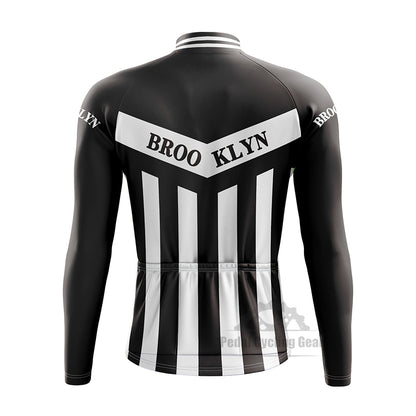 Brooklyn Black Long Sleeve Retro Cycling Jersey