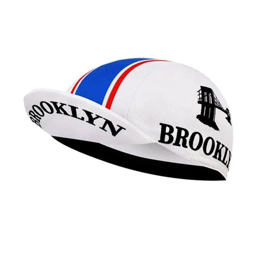 Brookylln White Retro Cycling Cap