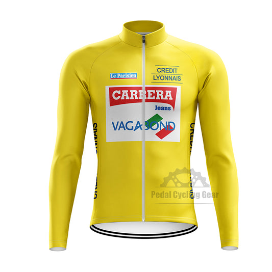 Carrera Jeans 1987 Tour de France Long Sleeve Retro Cycling Jersey