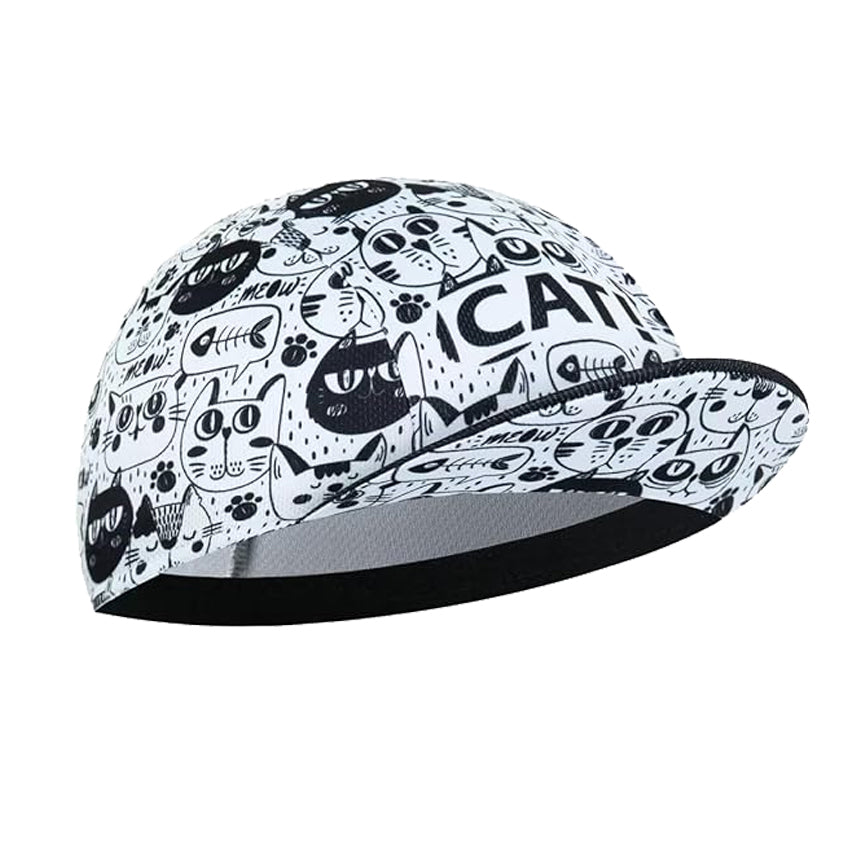 Cartoon Cat Doodle Cycling Cap