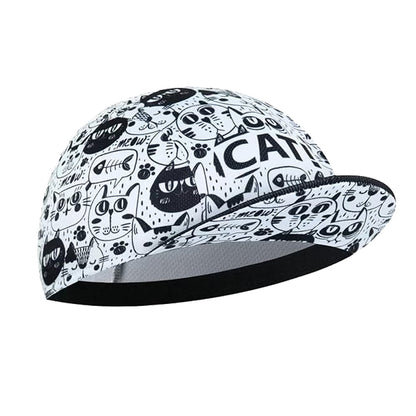 Cartoon Cat Doodle Cycling Cap