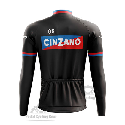 Cinzano Black Long Sleeve Retro Cycling Jersey