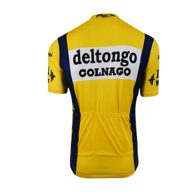 Del Tongo Retro Yellow Cycling Jersey