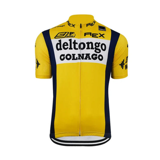 Del Tongo Retro Yellow Cycling Jersey