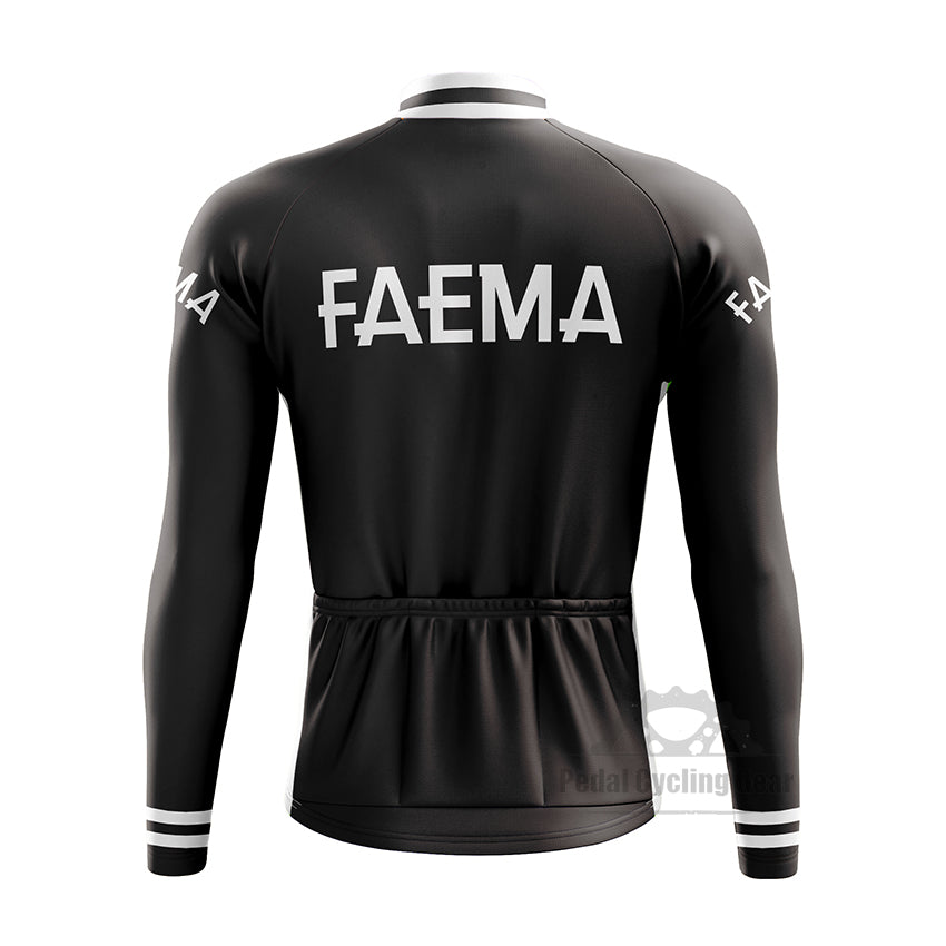 Faema Black Long Sleeve Retro Cycling Jersey