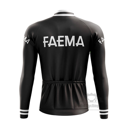 Faema Black Long Sleeve Retro Cycling Jersey