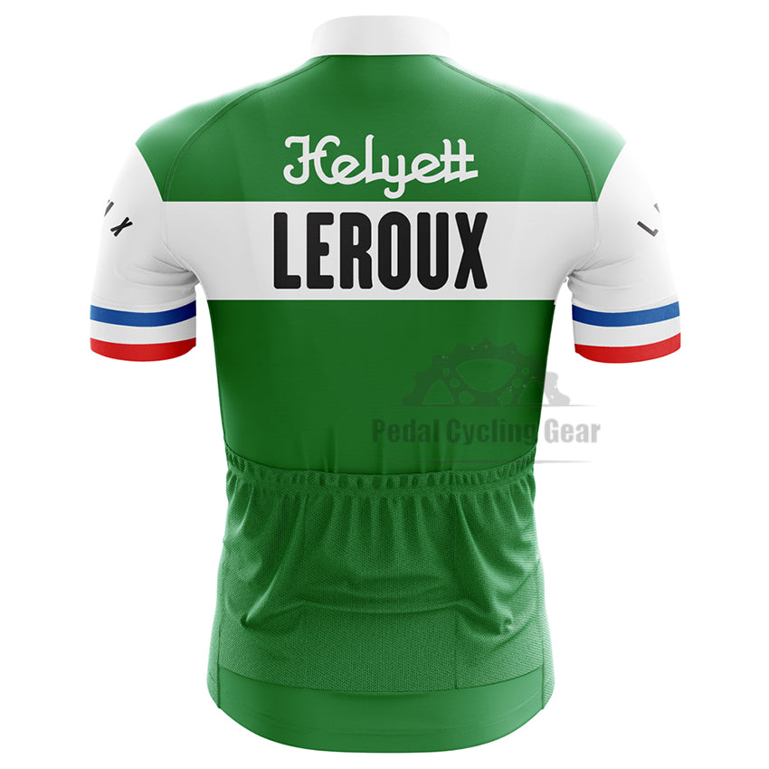 Helyett Leroux Retro Green Cycling Jersey