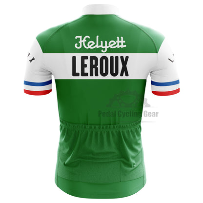 Helyett Leroux Retro Green Cycling Jersey