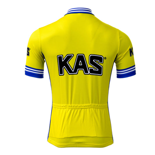 Kas Team Yellow Retro Cycling Jersey